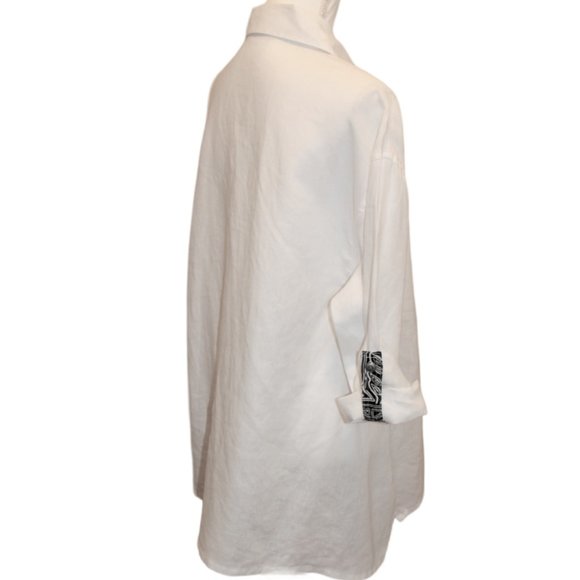 John Mark White With Black & White Accent Long Sleeve Tunic, Size Small … - Picture 7 of 9